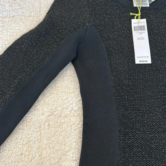 BCBGeneration Black/comb long sleeve sweater knit dress size M - Picture 8 of 12